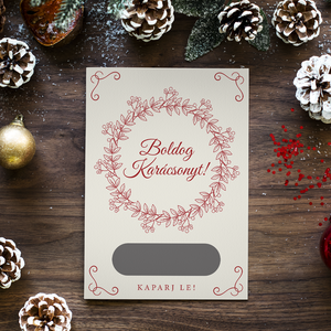 Lekaparható karácsonyi lap egyedi szöveggel, Karácsony, Karácsonyi ajándékozás, Karácsonyi képeslap, üdvözlőlap, ajándékkísérő, Fotó, grafika, rajz, illusztráció, MESKA