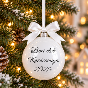 Egyedi feliratos karácsonyfadísz, karácsonyi gömb - Meska.hu