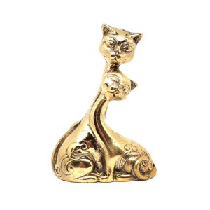 Réz figura macska pár arany 11x8cm, Otthon & Életmód, Dekoráció, Dísztárgy, , MESKA
