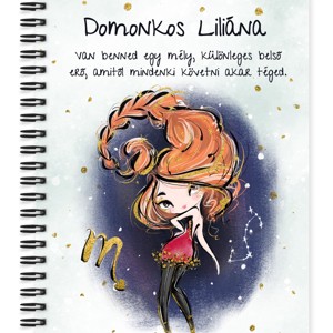 Személyre szabható - Vörös hajú Csini Skorpió lány mintás A5-ös füzet, Otthon & Életmód, Papír, írószer, Jegyzetfüzet & Napló, , MESKA