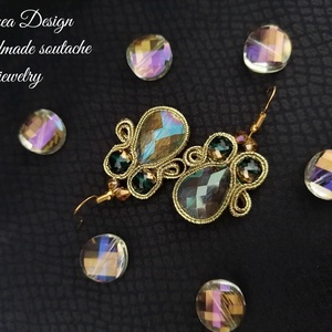 Arany-zöld fülbevaló - Meska.hu