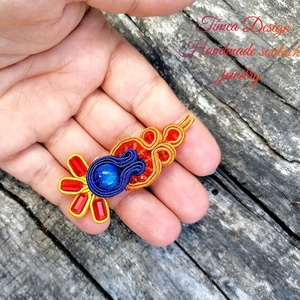 Narancs-kék medál - ékszer - nyaklánc - medál - Meska.hu