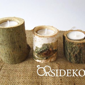 Egyedi vintage fatörzs mécsestartó - esküvő - dekoráció - helyszíni dekor - Meska.hu