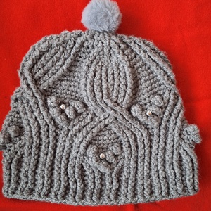 Horgolt sapka egyedi mintával - ruha & divat - sál, sapka, kendő - fejpánt - Meska.hu