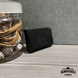 Gyűrt fekete egy cipzáras kulcstartó A8019 - táska & tok - kulcstartó & táskadísz - kulcstartó - Meska.hu