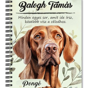 Személyre szabható - Magyar vizsla portré mintás A5-ös füzet, Otthon & Életmód, Papír, írószer, Jegyzetfüzet & Napló, , MESKA