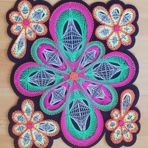 Virág mintás string art kép - otthon & életmód - dekoráció - kép & falikép - 3d képek - Meska.hu
