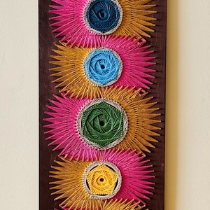 Egyedi tervezésű Hét Csakra fonalkép � 150 cm-es monumentális fali dekoráció, Otthon & Életmód, Dekoráció, Kép & Falikép, 3d képek, Fotó, grafika, rajz, illusztráció, MESKA