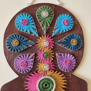 Egyedi tervezésű Hét Csakra fonalkép � 150 cm-es monumentális fali dekoráció - otthon & életmód - dekoráció - kép & falikép - 3d képek - Meska.hu