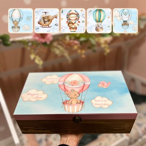 Névreszóló emlékdoboz babáknak!, Otthon & Életmód, Dekoráció, Asztal és polc dekoráció, Díszdoboz, Festett tárgyak, MESKA