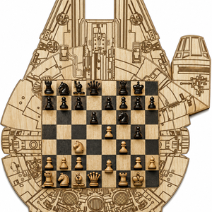 Millenium Falcon Sakktábla 60x50 cm - játék & sport - táblajáték és kártyajáték - sakk - Meska.hu