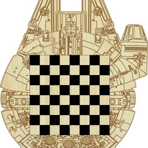 Millenium Falcon Sakktábla 60x50 cm - játék & sport - táblajáték és kártyajáték - sakk - Meska.hu