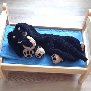 Horgolt tacskó - 50cm - játék & sport - plüssállat & játékfigura - kutya - Meska.hu