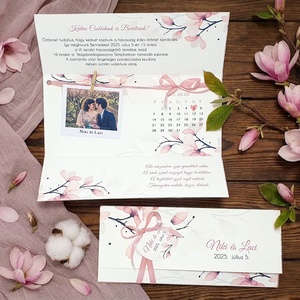 Rózsaszín magnóliás meghívó fotóval, Esküvő, Meghívó & Kártya, Meghívó, , Romantikus meghívó, ami a közös képeteket rejti egy kis csipesszel felcsíptetve.
Cikkszám: 128001

..., MESKA