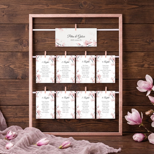 Ülésrend kártya magnóliával, Esküvő, Meghívó & Kártya, Ültetési rend, , MESKA