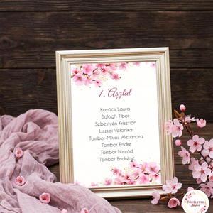 Cseresznyevirágos ülésrend - esküvő - meghívó & kártya - ültetési rend - Meska.hu