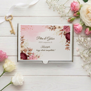 Sütisdoboz bordó virágokkal, Esküvő, Emlék & Ajándék, Köszönőajándék, , MESKA