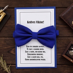 Kék csokornyakkendős tanúfelkérő - Meska.hu