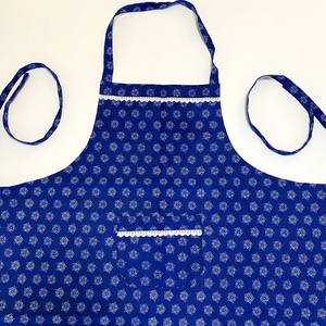 Bordűrös kötény eredeti kékfestő - otthon & életmód - konyhafelszerelés, tálalás - konyhai textil - kötény - Meska.hu