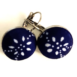 Francia kapcsos lógós fülbevaló eredeti kékfestő, Ékszer, Fülbevaló, Lógó fülbevaló, , MESKA