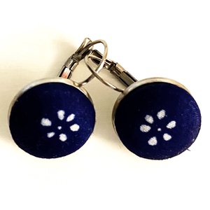 Francia kapcsos lógós fülbevaló eredeti kékfestő, Ékszer, Fülbevaló, Lógó fülbevaló, , MESKA