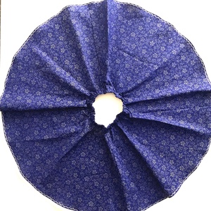 Pörgős szoknya eredeti kékfestő búzavirágos mintával 45 cm hosszú - ruha & divat - gyerekruha - szoknya - Meska.hu