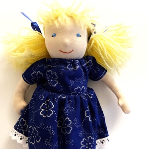 Baba eredeti kékfestő ruhában - játék & sport - baba & babaház - öltöztethető baba - Meska.hu