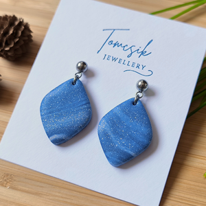 Fülbevaló - Sky Blue, Ékszer, Fülbevaló, Lógó fülbevaló, Ékszerkészítés, Gyurma, MESKA