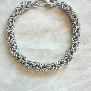 Bizánci lánc nemesacél férfi chainmaille karkötő - ékszer - karkötő - lánc karkötő - Meska.hu