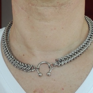 Nemesacél férfi nyaklánc patkó piercing kapoccsal - ékszer - nyaklánc - medálos nyaklánc - Meska.hu