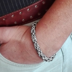 Bizánci lánc nemesacél férfi chainmaille karkötő - ékszer - karkötő - lánc karkötő - Meska.hu