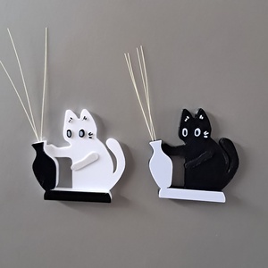 Macskabajusz tartó hűtőmágnes, 2 db 2000 ft, 3D nyomtatott., Otthon & Életmód, Dekoráció, Dísztárgy, Mindenmás, MESKA