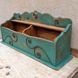 Rusztikus antikolt tálca, kínáló, polc - otthon & életmód - bútor - más bútor - Meska.hu