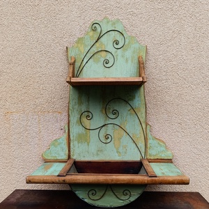 Rusztikus antikolt tálca, kínáló, polc - Meska.hu