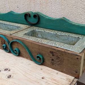 Rusztikus antikolt vintage kétfakkos tároló, virágtartó - otthon & életmód - bútor - szekrény - Meska.hu
