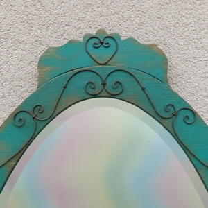 Rusztikus antikolt vintage tükör, keret - otthon & életmód - dekoráció - tükör - Meska.hu