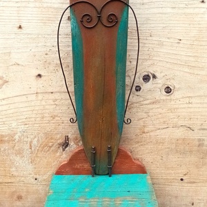 Rusztikus antikolt baglyos polc fiókkal, Otthon & Életmód, Bútor, Polc, Famegmunkálás, Fémmegmunkálás, MESKA