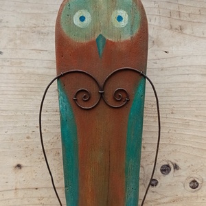 Rusztikus antikolt baglyos polc fiókkal - otthon & életmód - bútor - polc - Meska.hu