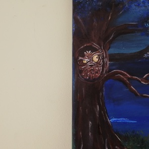 Ábrándozó kislány a tónál - művészet - festmény - akril - Meska.hu