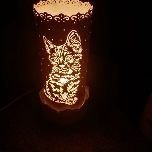 Cicás pvc lámpa - otthon & életmód - lámpa - asztali lámpa - Meska.hu