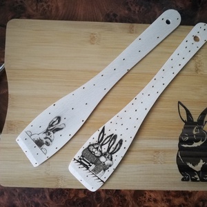 Nyuszis konyhai szett, Otthon & Életmód, Konyhafelszerelés, tálalás, Sütés, főzés, Vágódeszka, Famegmunkálás, Gravírozás, pirográfia, MESKA