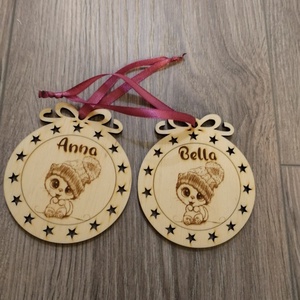 Névre szóló-cicás karácsonyfa díszek - Meska.hu