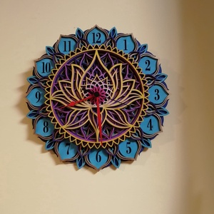 Lótusz mintás 3D mandala óra - otthon & életmód - dekoráció - fali és függő dekoráció - falióra & óra - Meska.hu