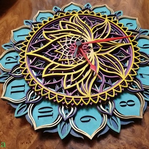 Lótusz mintás 3D mandala óra - otthon & életmód - dekoráció - fali és függő dekoráció - falióra & óra - Meska.hu