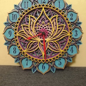 Lótusz mintás 3D mandala óra - otthon & életmód - dekoráció - fali és függő dekoráció - falióra & óra - Meska.hu