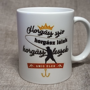 Horgász bögre , Otthon & Életmód, Konyhafelszerelés, tálalás, Tálalás, Bögre & Csésze, Decoupage, transzfer és szalvétatechnika, MESKA