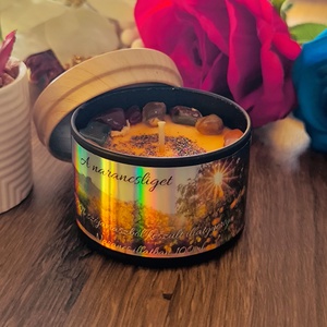 A narancsliget illatgyertya , Otthon & Életmód, Gyertya, illat, aroma, Gyertya, Gyertya-, mécseskészítés, MESKA