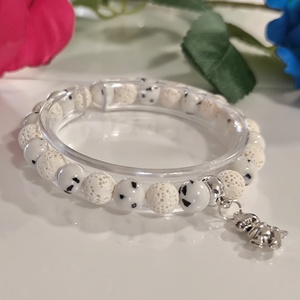 Ásvány karkötő - dinoszaurusz medállal - Meska.hu