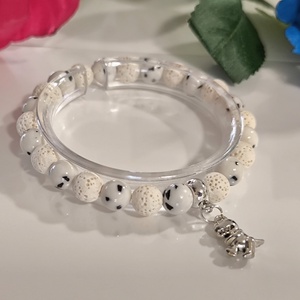 Ásvány karkötő - dinoszaurusz medállal - ékszer - karkötő - karkötő medállal - Meska.hu