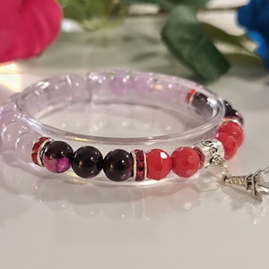 Ásvány karkötő - Eiffel torony medállal - Meska.hu